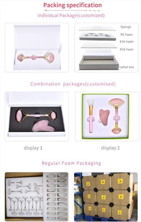 Good Quality Hot Sales Skin Care Tools Custom 100% Natural Crystal Facial Face Rose Quartz Roller Gua Sha Jade Roller