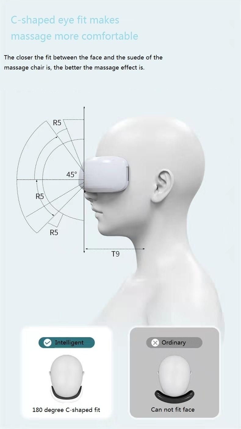 High-Frequency Vibrating Warm Heated Air Pressure Wireless Eye Massager with Music