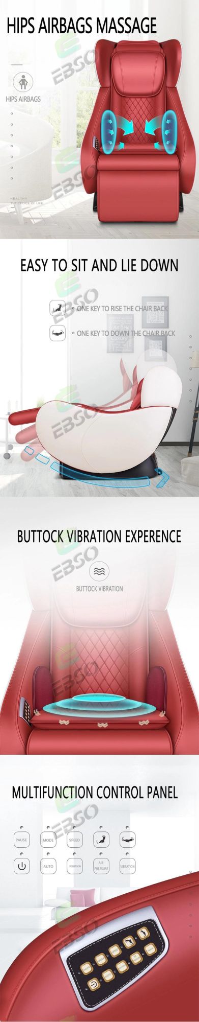 Professional Electric Heat and Foot Body Massager Music Best Zero Gravity Massage Chair Price