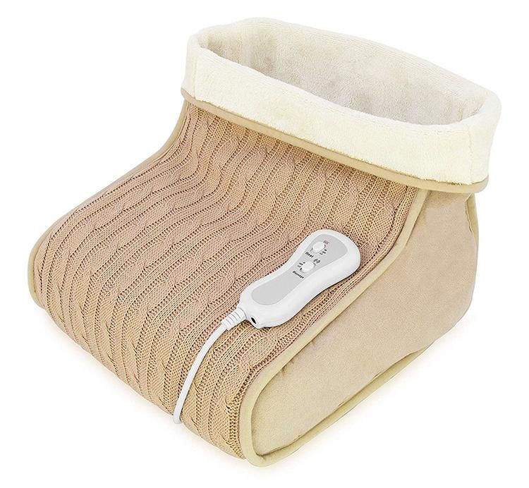 Cozy Electric Vibrating Foot Warmer Boot Blood Circulation Vibrator Thermal Feet Massager with Soft Knit Cover