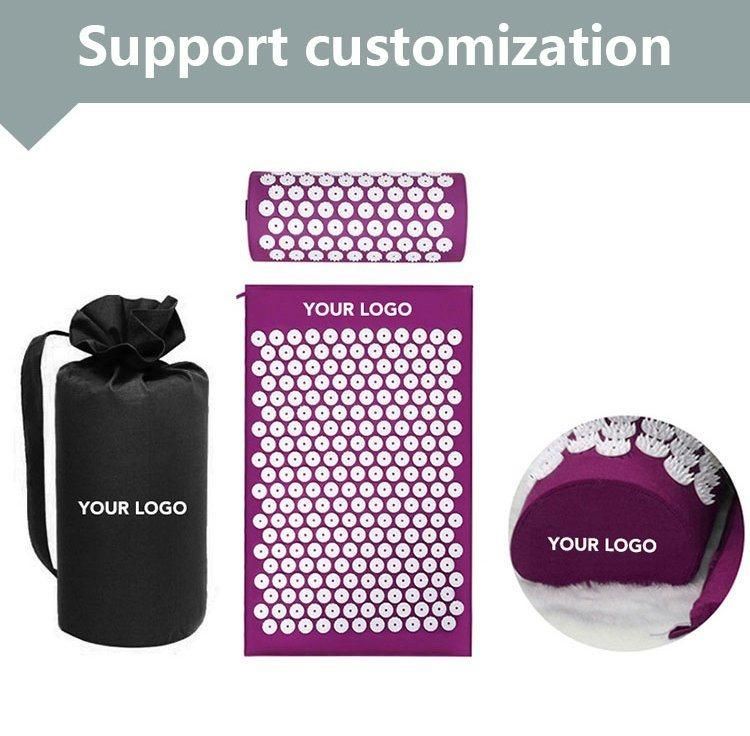 Massage Cushion Acupressure Mat Relieve Stress Pain Acupuncture Spike Yoga Mat with Pillow Set