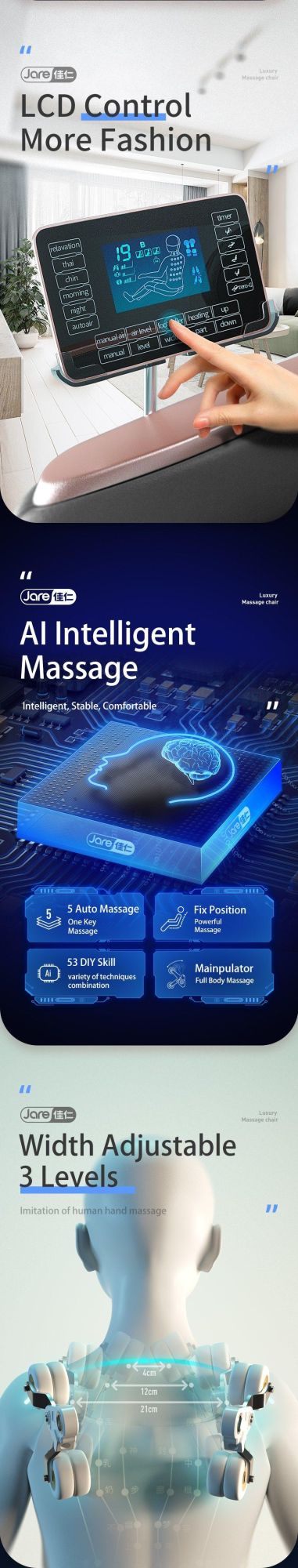 Electric Full Body SL Track Blood Circulation Body Massager Shiatsu Massage Chair