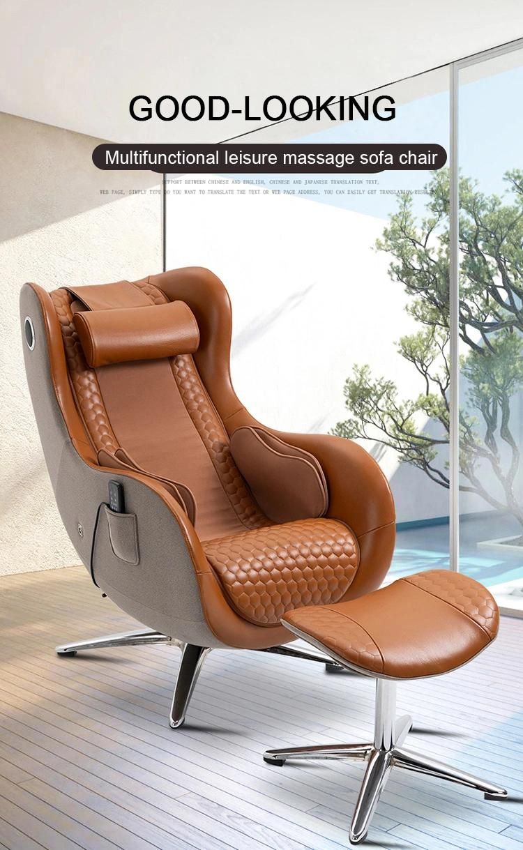 Genuine Leather Modern Relaxation Small Leather Sofa Spin Recliner Massage Chair