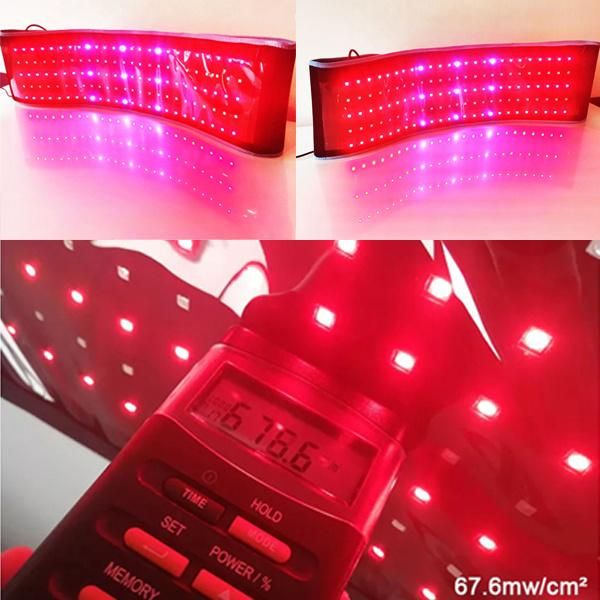 2022 New Flexible Wearable 660nm 850nm Heating Waist Support Belt Heating Physical Therapy Waist Support Belt LED Red & Infrared Light Therapy Belt