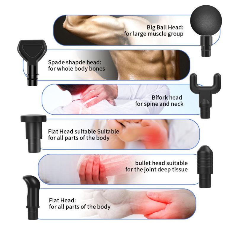 Massage Gun Fascia Gun Deep Muscle Relax Massage Gun Electric Massager Fitness Equipment with Low Noise