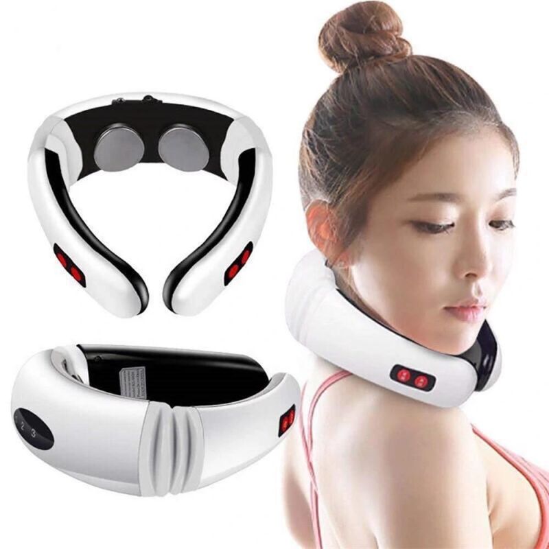 Deep Tissue Pain Relief Care Cervical Massager Head Shoulder Electric Pulse Neck Massager