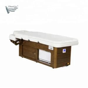 Ce Certificate 3 Motor Wooden SPA Treatment Massage Table Electric Facial Bed with Big Cabinet (D2013-A)