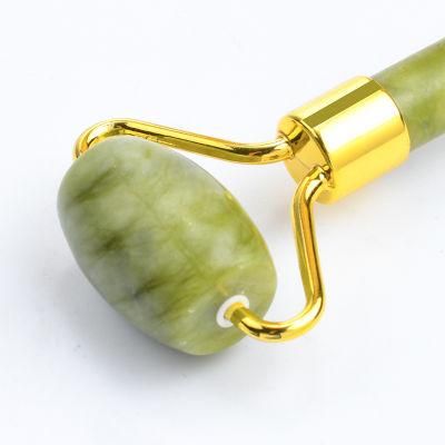 High Quality Private Label Jade Roller Skin Care Massage Noise Free Natural Green Jade Facial Roller Guasha Set with Box