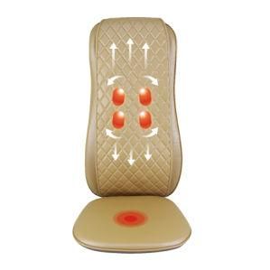 Tai Massage Cushion with Heat Shiatsu Vibration and Rolling Massage Cushion Red PU Leather Seat Massage Cushion