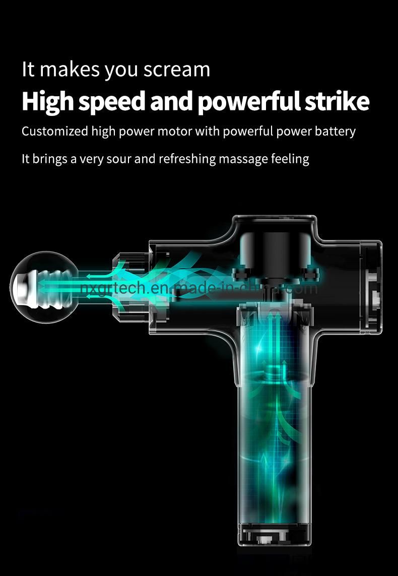 2021 Heat Body Deep Tissue Handheld Fascia Gun Speed Muscle Massage Gun