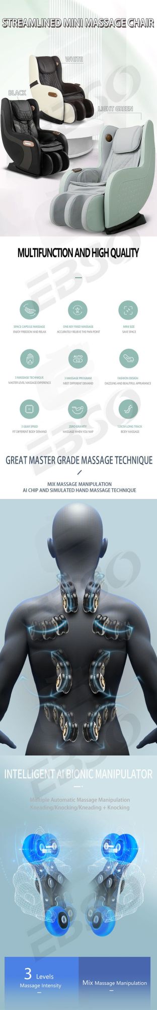 2021 Wholesale Products OEM Music 3D Full Body Chaise De Massage SPA Electronic Massage Chair Body Massager