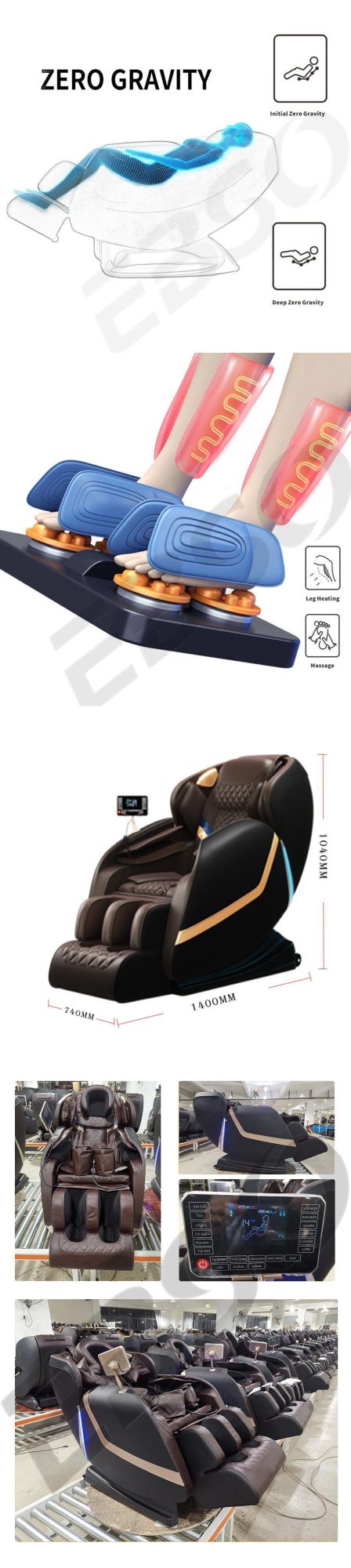 Hot Sale OEM/ODM Professional Electric Full Body Zero Gravity Compact Massage Chair Wholesale