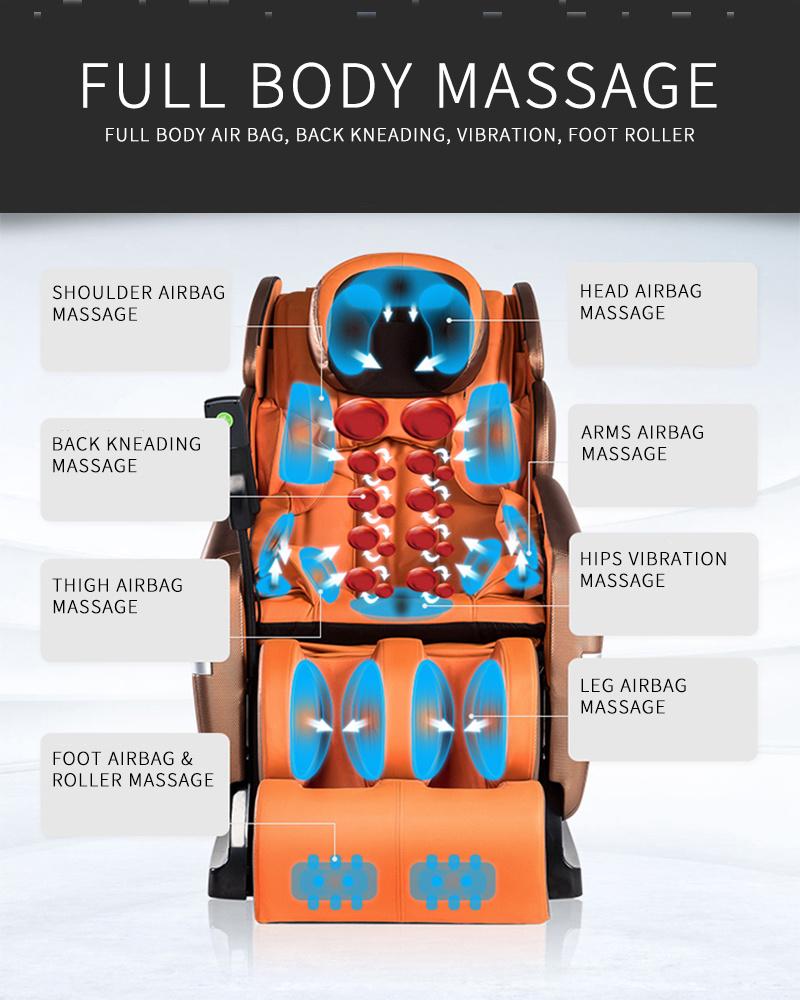 Best Electric Shiatsu Massage Chair, Full Body Massage Equipment Black and Brow