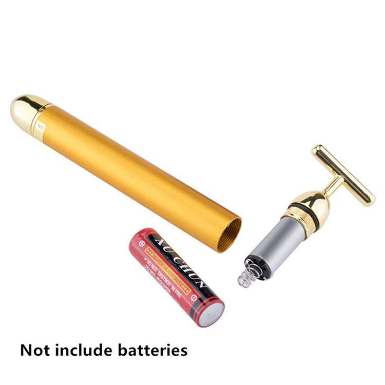 24K Gold Pulse Firming Massager Energy Beauty Bar Facial Roller Massager Derma Skincare Wrinkle Treatment