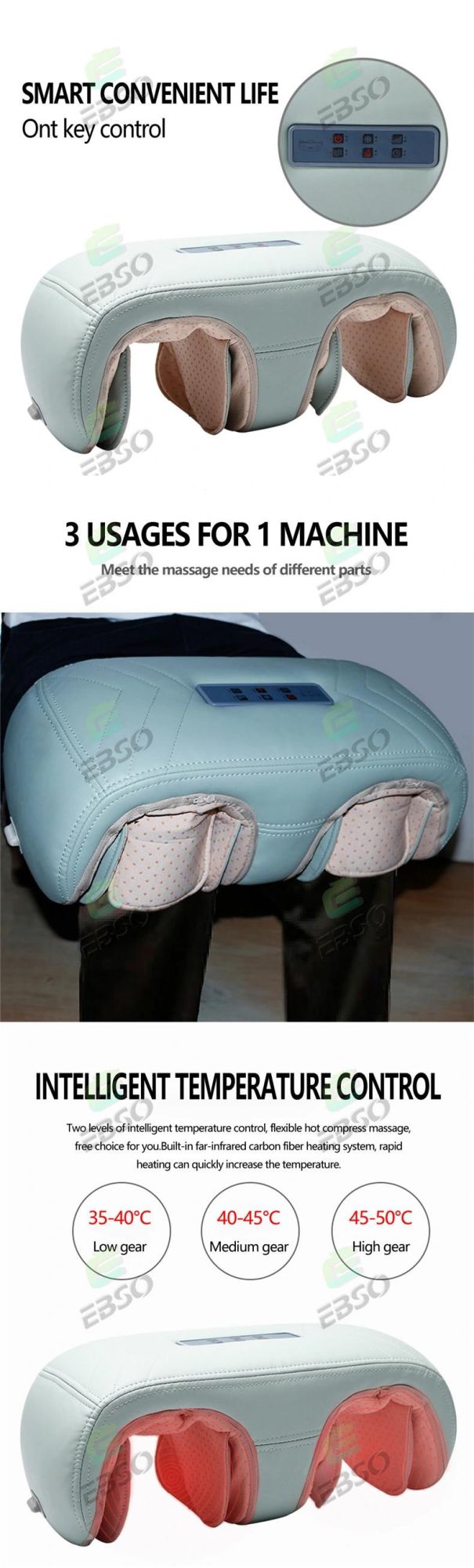 Health Care Heated Infrared Light Laser Physical Therapy Electric Knee Massager