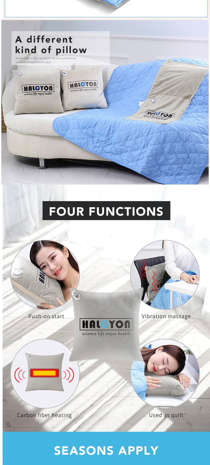 Hezheng Practical Useful 2 in 1 with Zipper Foldable Pillow Blanket Massager