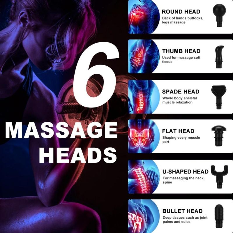 6 Speed Adjustment Cordless Electric Handheld Full Body Muscle Massager