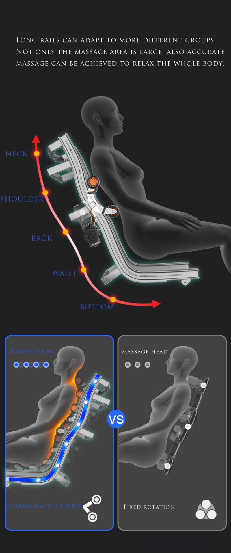 2022 Best Affordable 4D SL Track Massage Chair MW-980L