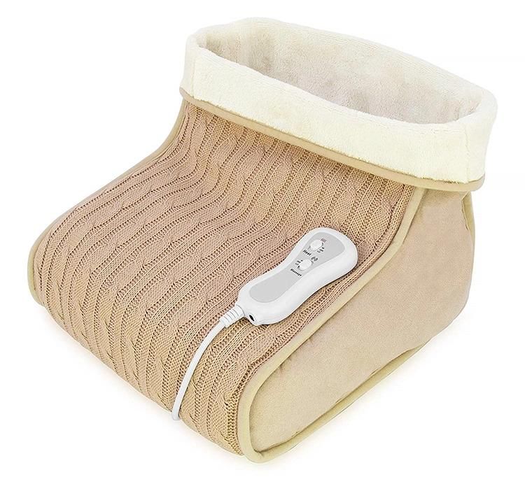 Pain Relief Frostbite-Prevention Electric Vibrating Knitted Feet Warmer Boot Blood Circulation Heated Vibration Foot Massager