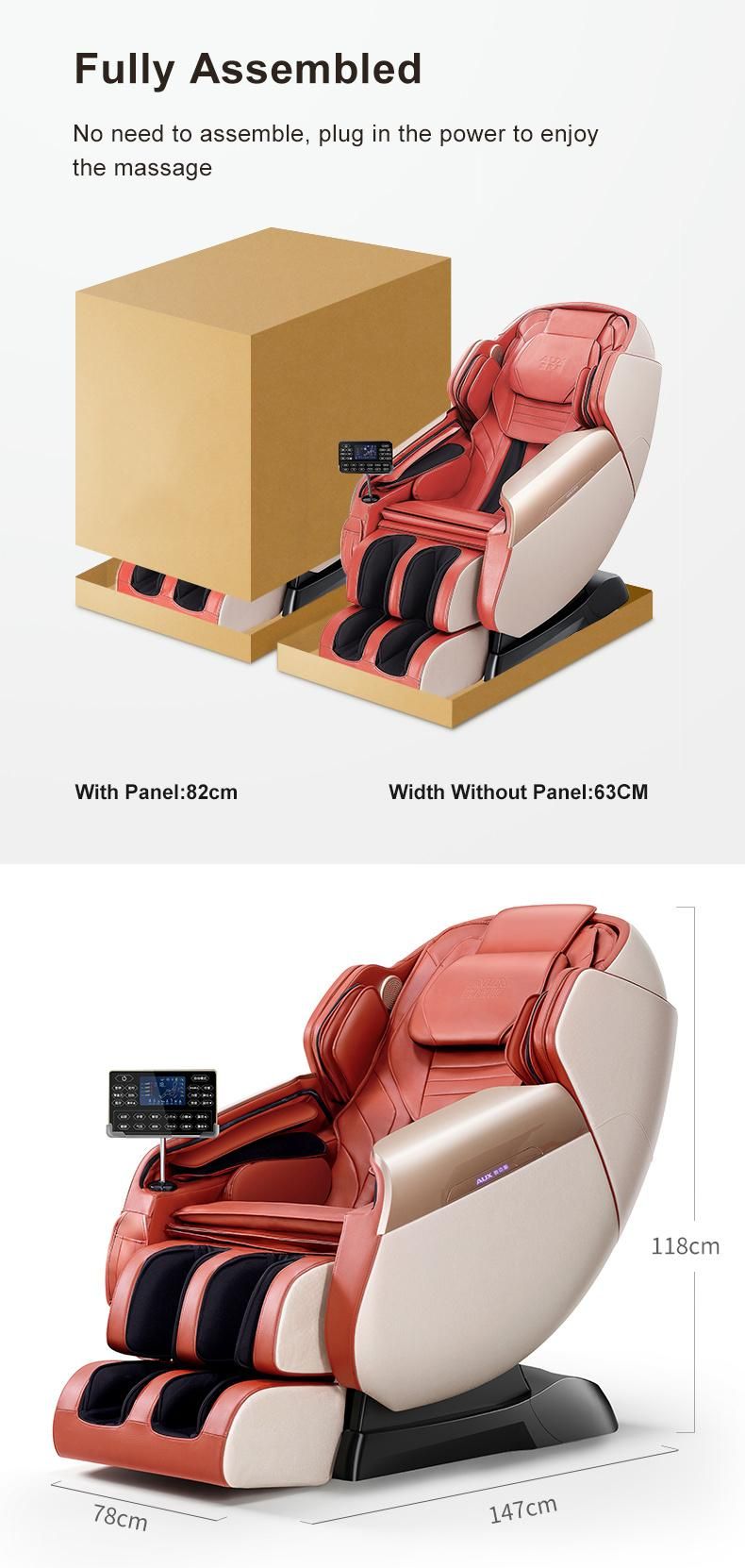 OEM ODM Ghe Massage Zero Gravity 4D Massage Rocking Chair Whole Body L Track Ai OEM High Quality Massage Chair with Leg Massager