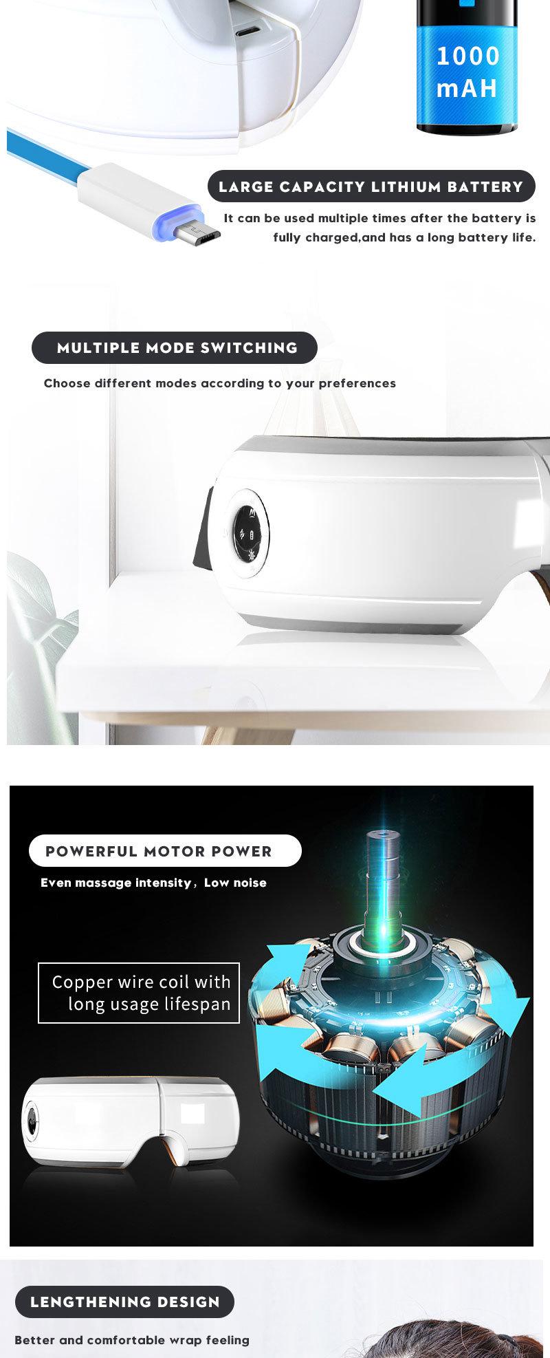 Hezheng High Quality LED Display Eye Massage Foldable Heat Compress Vibrating Eyes Massager