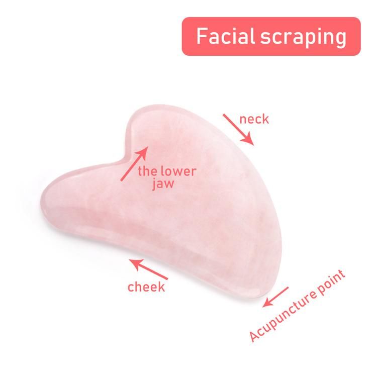 Pink Body Massager Stone Rose Jade Gua Sha Jade Roller