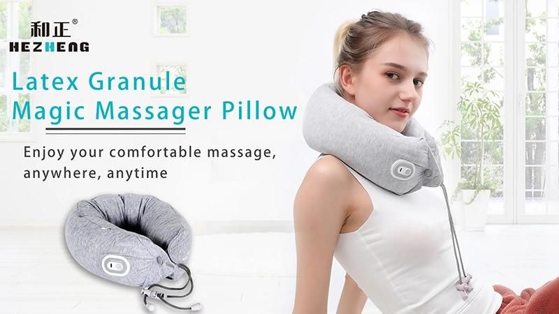 U-Type Pillow Portable Nap Neck Protection Pillow, Travelling Pillow with Massage