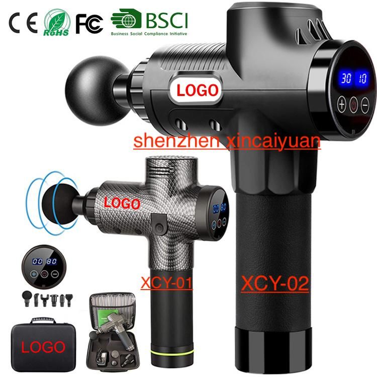 Amazon Best Selling Powerful Portable Fascia Deep Tissue Percussion Massage Gun Handled Relax Full Body Vibration Cordless Electric LCD Screen