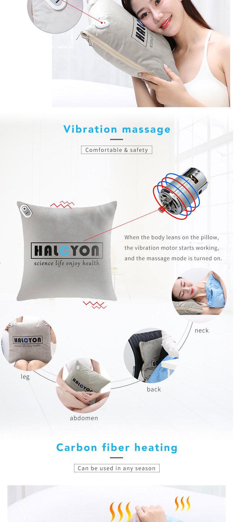 Hezheng Fleece 2 in 1 Pillow Travel Heating Blanket Travel Heating Blanket Soft Foldable Custom Airplane Blanket Massage