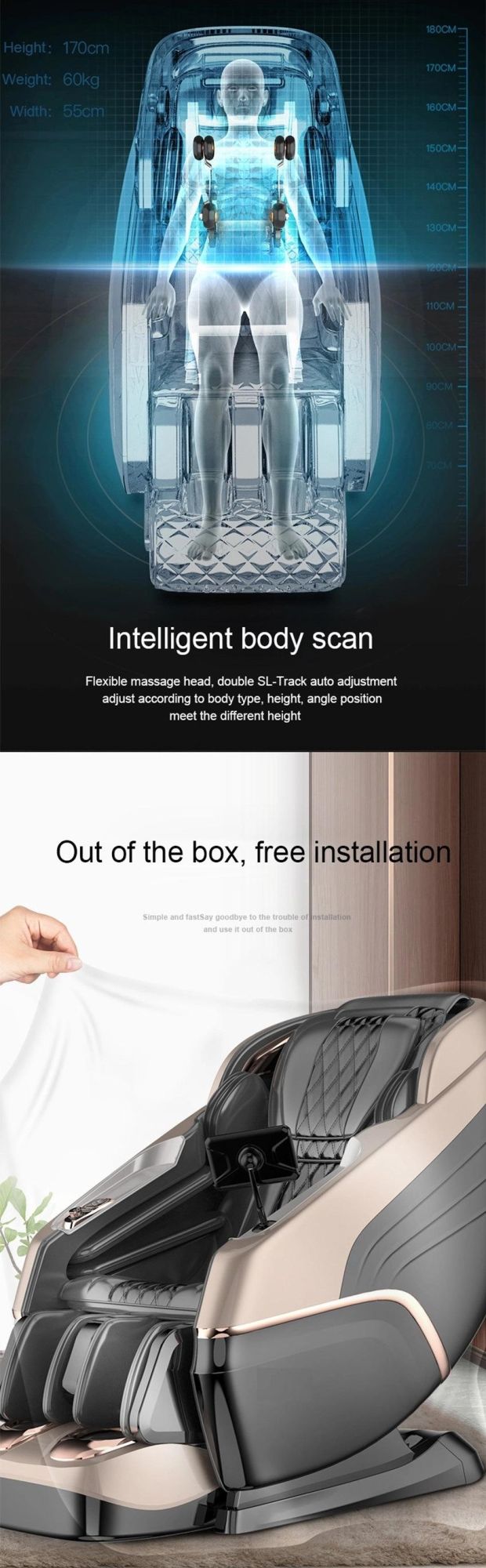 2022 New AI Voice Control SL Super Long Track Massage Full Body Type Body Care