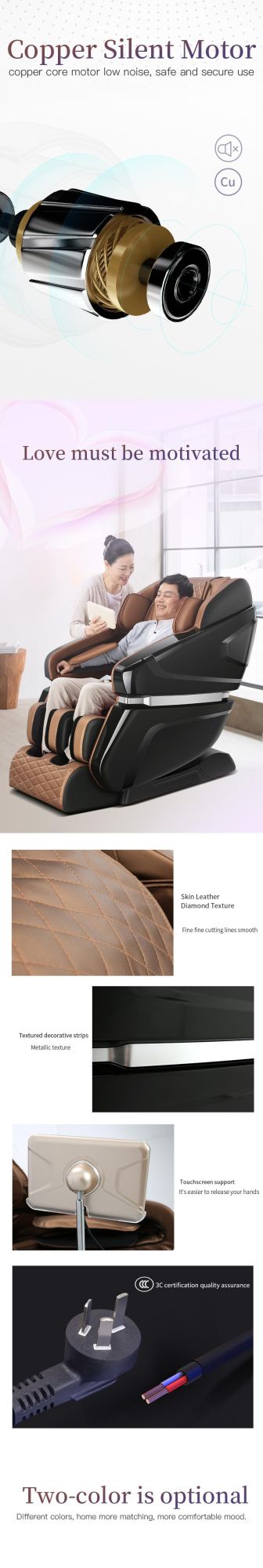 Jare M8 Luxury Portable 4D Zero Gravity Bluetooth Music SL Track Full Body Airbags Last technology Massage Chair