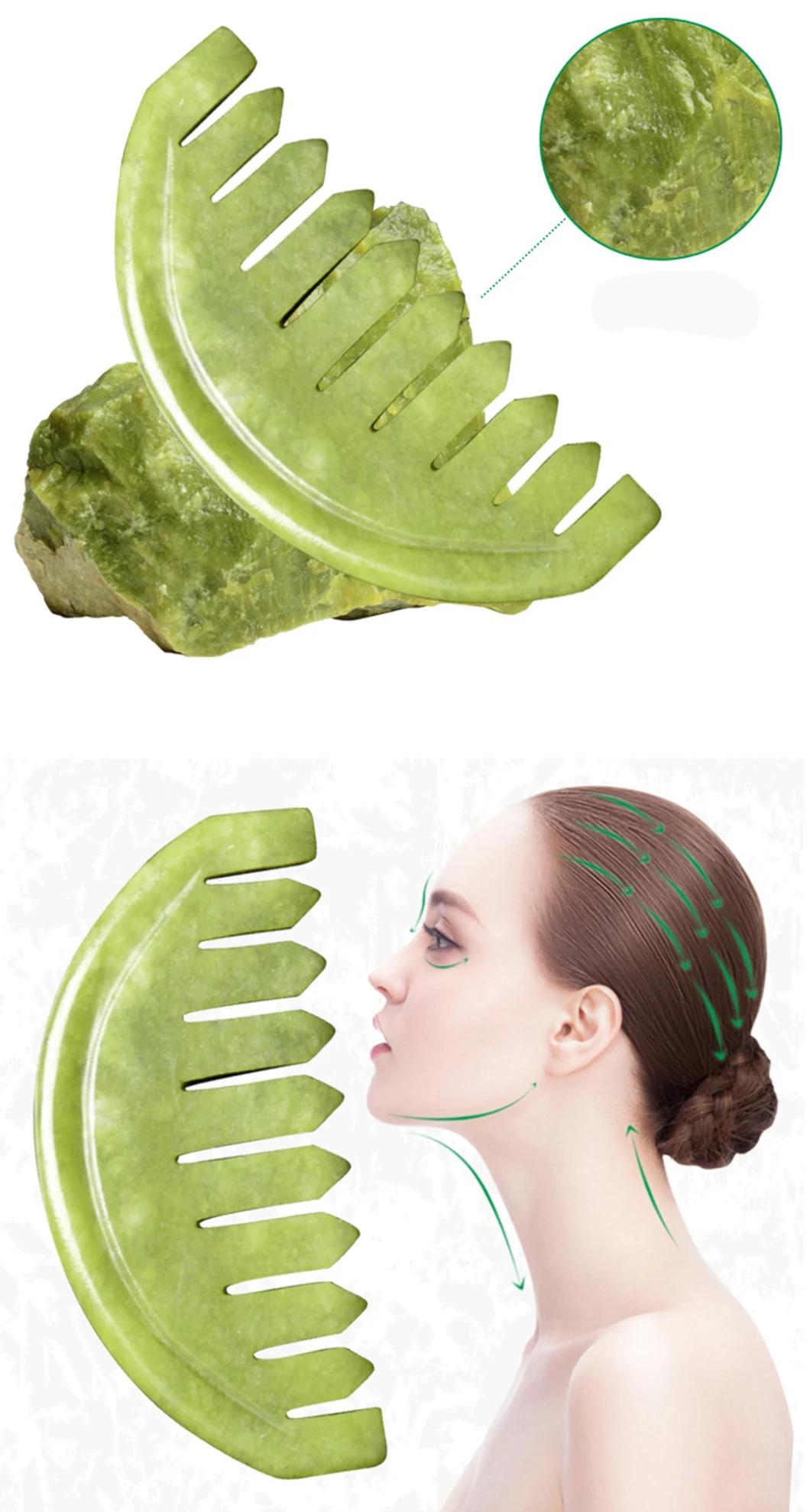 Guasha Stone Scraping Hair Scalp Care Massage Comb for Relaxation Therapy Trigger Point Treatment