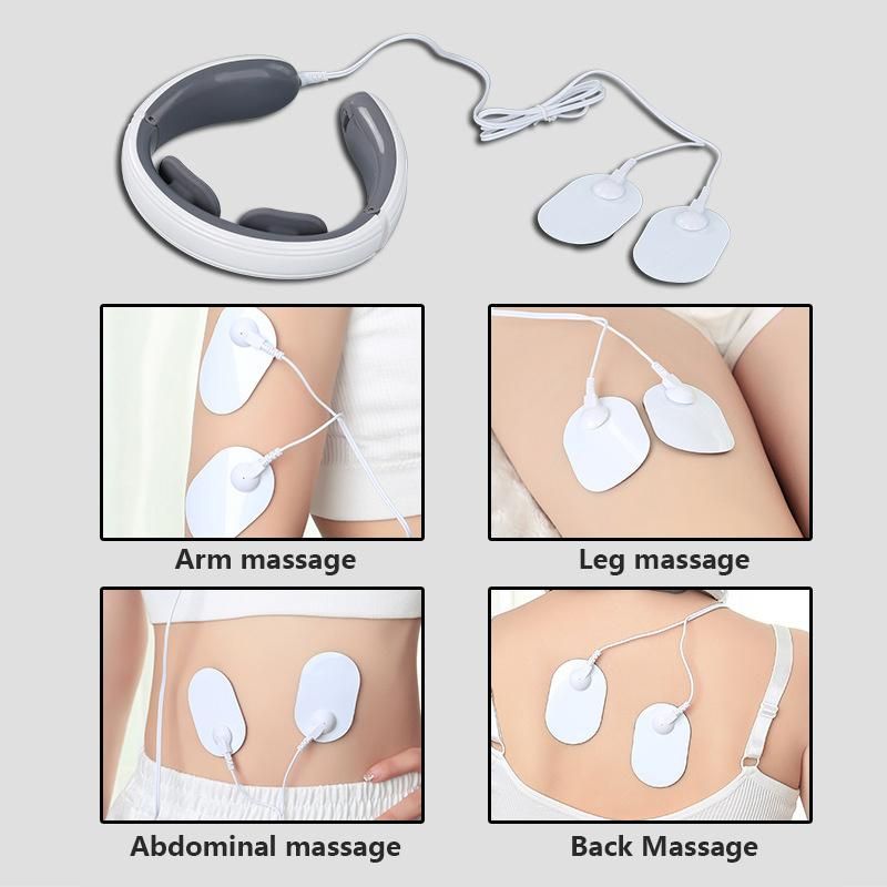 2021 Powerful Wireless Mini Electric EMS Neck Massager Intelligent Remote Control Heating Electronic Smart Neck Massager