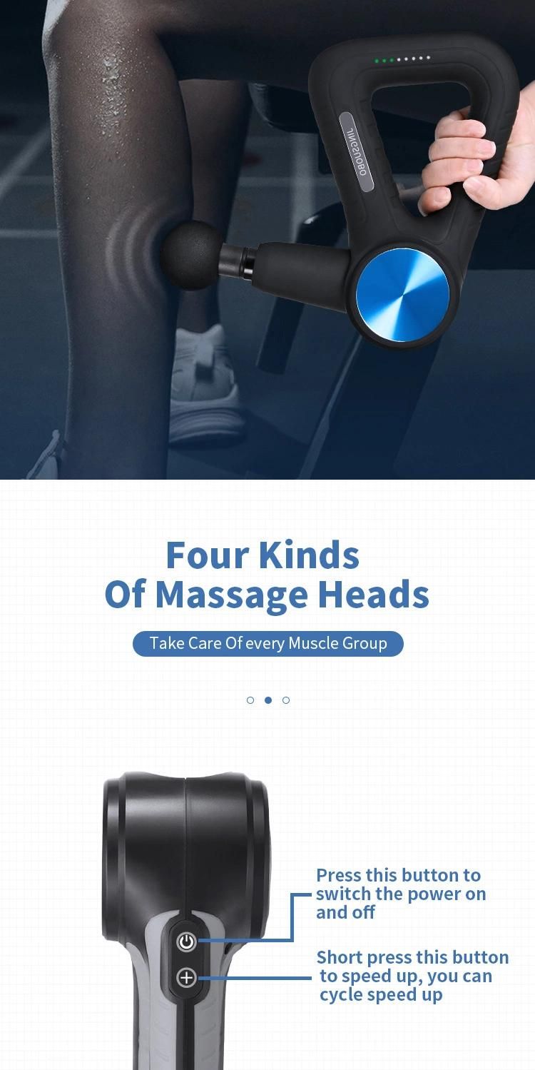 Type-C Charger and 4 Head Massage Gun Fascial Gun