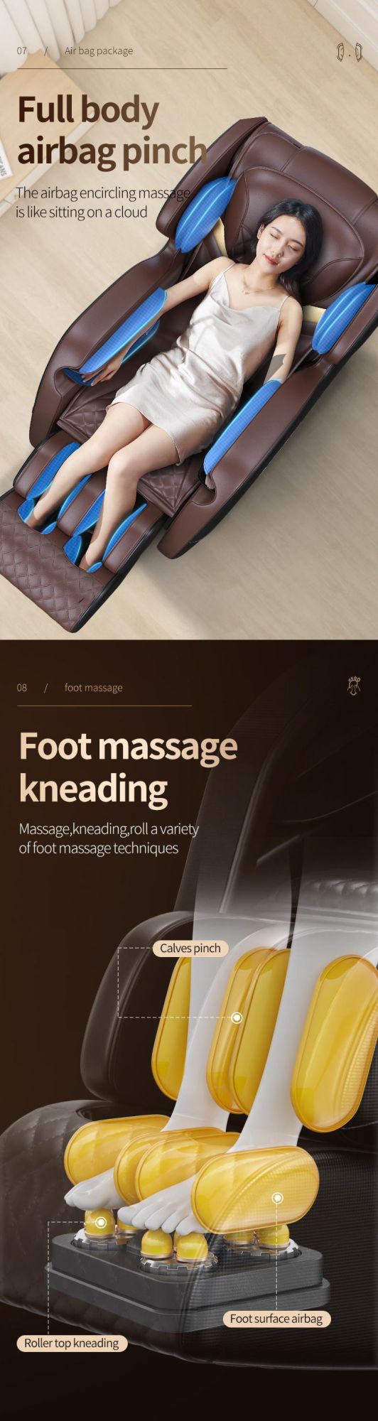 Wholesale  Fauteuil Massage Pedicure 2022 4D Zero Gravity Luxury Chair for Foot Massage Latest Full Body Massage Chair 3D