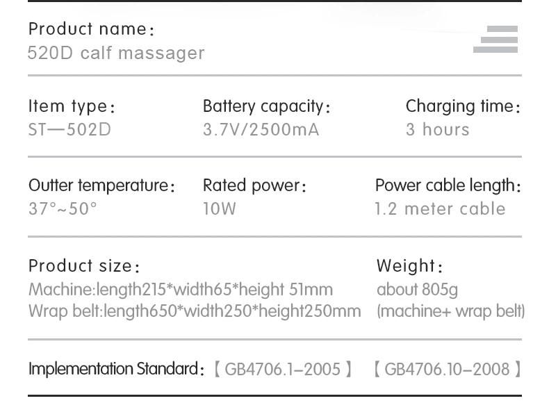 Built-in Battery Air Compression Leg Massager