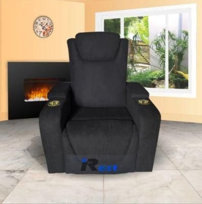 Electric TV Armchair Black Cloth TV-290