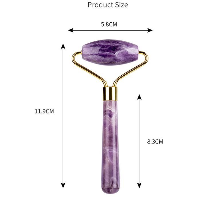 Hot Sale OEM High Quality Natural Amethyst Jade Roller Facial Massager