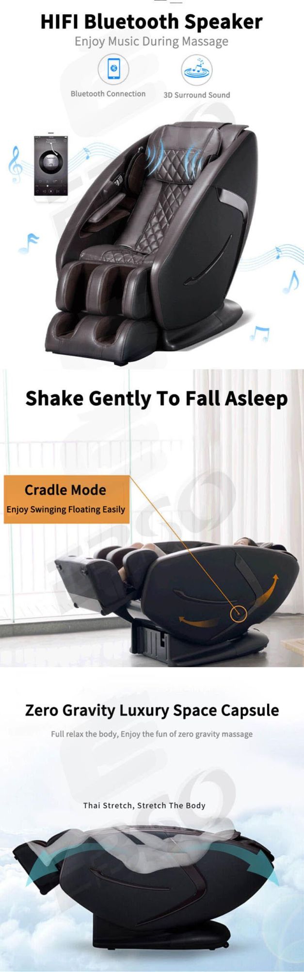 Deep Massage Chair Pain Massage Equipment Full Abilities Massage Chair Shiatsu 3D Chair Massage PU Leather