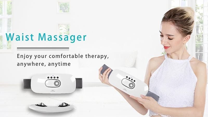 Hezheng Multi Functional Cordless Waist Massage Machine Electric Mini Low Back Massager with Heating, Air Pressure and EMS Pulse