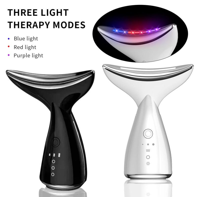 2022 New Arrival Facial Massager LED Therapy EMS Massage High Frequency Vibration Neck Lift Face Massager