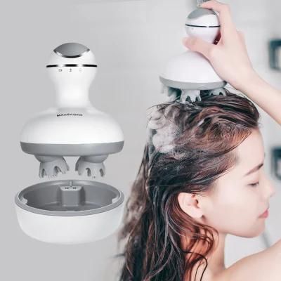 Amazon Hot Sale Scalp Massager Handheld Head SPA Massage Device with 4 Replace Silicone Massage Head