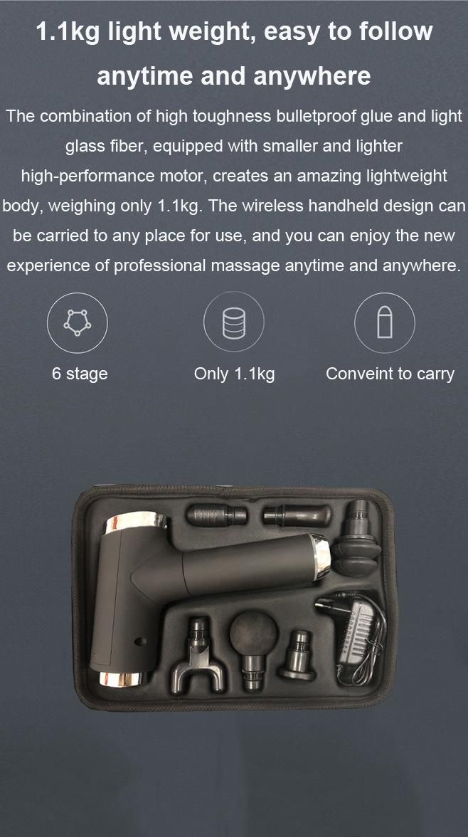 2020 New Brushless Motor Amazon/Ebay/Health Care/6 Heads Massager/Massage Gun