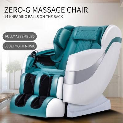 Latest S-Track Zero Gravity Shiatsu Electric Massage Chair Green and White