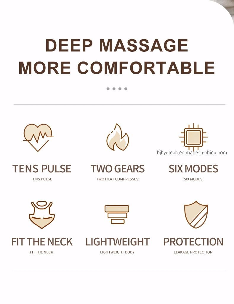 Portable 6 Modes 15 Different Intensity Levels Heated Mini Smart Neck Massager Cervica Massager