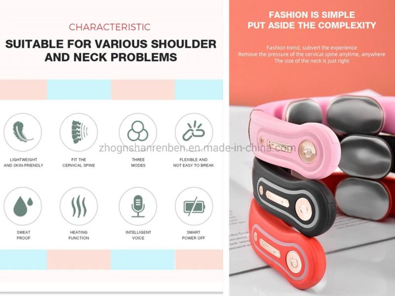 Office Home Physical Therapy Pulse Neck Protector Massager with Heating