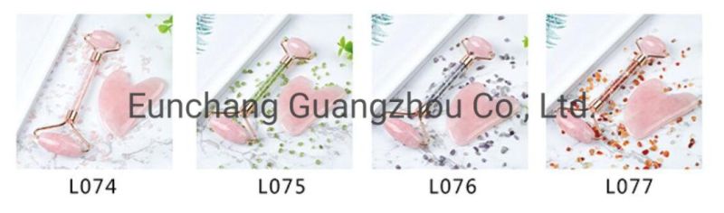 China Supplier Factory Rose Quartz Resin Roller Facial Massage Tolling