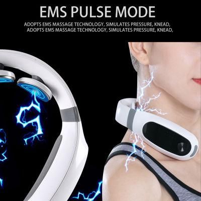 Hezheng Intelligent Wireless Portable 4D Neck Massager Equipment, Deep Tissue with Heat, Electric Pulse Neck Back Massager