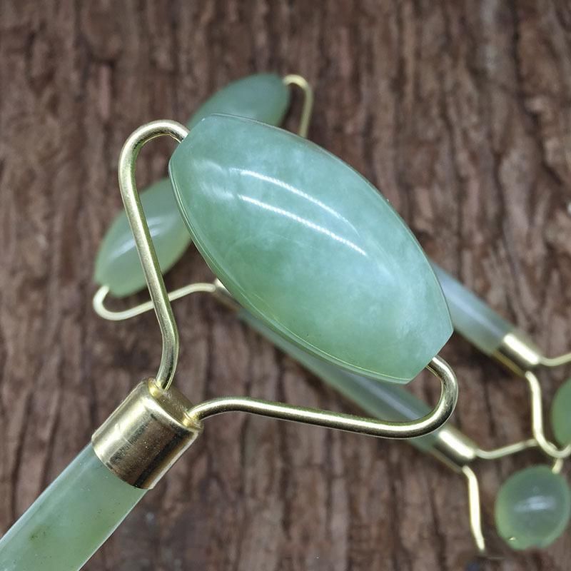 Custom Green Gua Sha 3D Facial Massage Jade Roller for Face / Jade Stone Face Roller