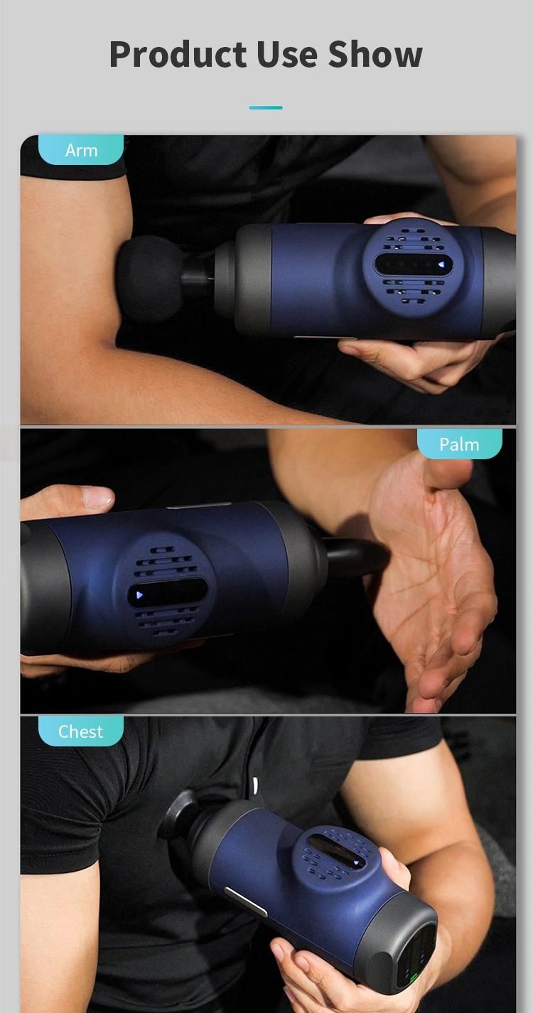 Electric Quantity Display Percussion Massage Gun Vibration with 6 Heads